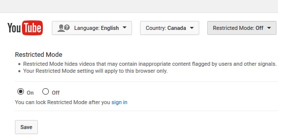 youtube parental controls restricted mode