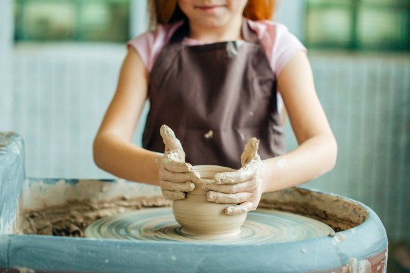 Girl at Pottery Class