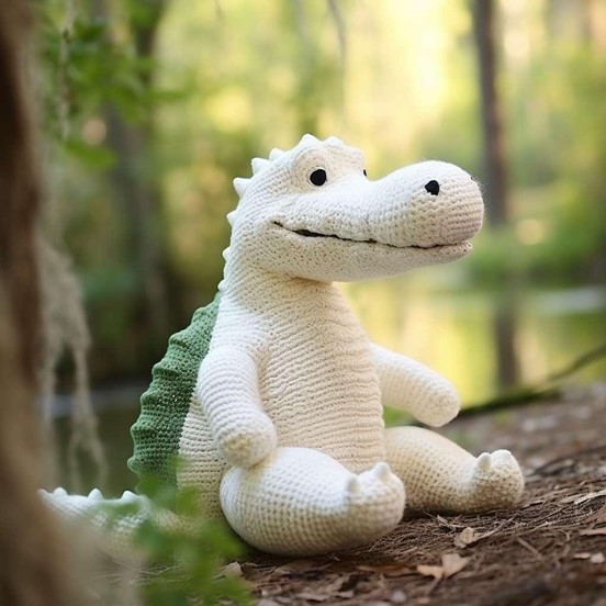 Knitted Alligator Stuffed Animal