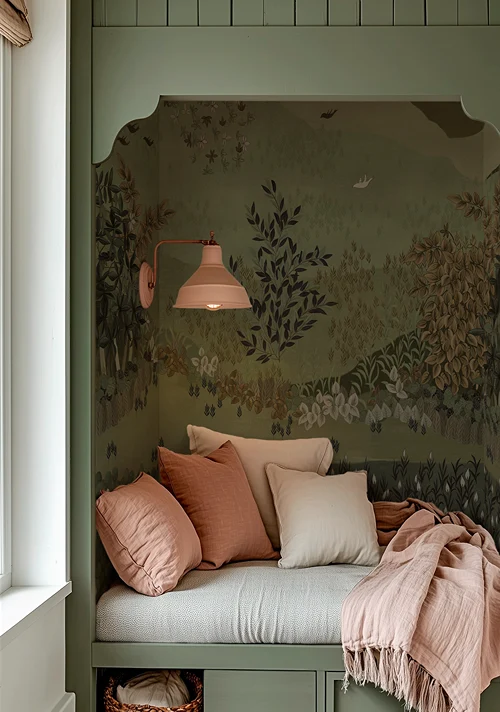 A corner of a cozy room nicely decorated.