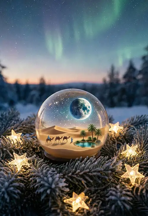 An inclusive depiction of a multicultural festive celebrations worldwide.