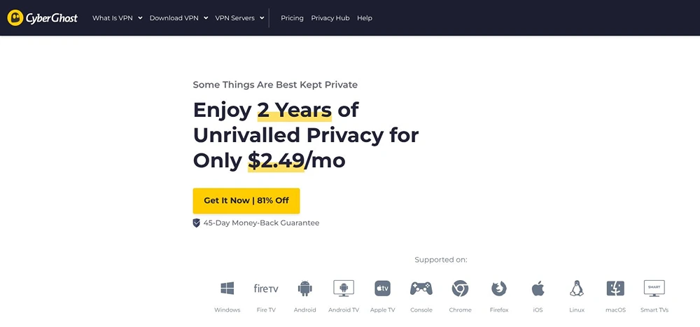 Screenshot of Cyberghoast home page.