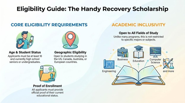 Illustration of core eligibility requirements for scholarship